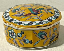 Scatolina in CERAMICA GIAPPONESE - FIORI RAMAGE e UCCELLO FENICE - VINTAGE