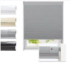 No Drill Cellular Shades, Thermal Insulating & Noise Reducing Honeycomb 23.5x64"