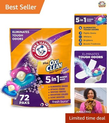 High Efficiency Plus OxiClean 5-in-1 Power Paks - 72 Count Fresh Burst Detergent
