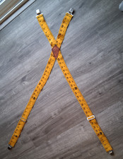 Tape Measure Suspenders   The Boss  Adjustable, Stretchy, EUC