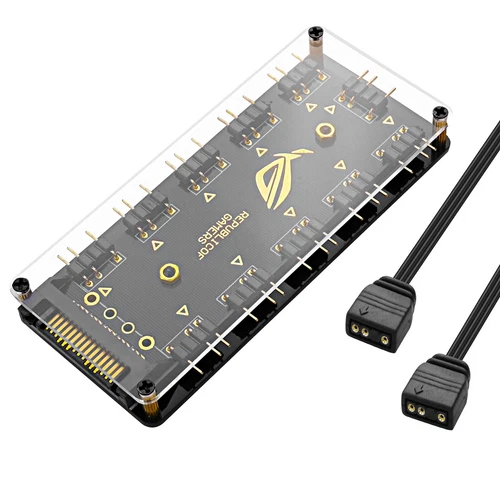 5V 3PIN ARGB Splitter HUB,1 to 10 Way LED Fan HUB Controller with 50CM Extens...