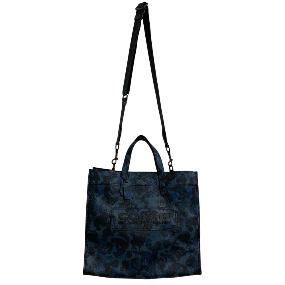 coach フィールドトート　【最低値下げ】 COACH Field Tote 40 with Camo Print Bag C5308 Navy Unisex Women
