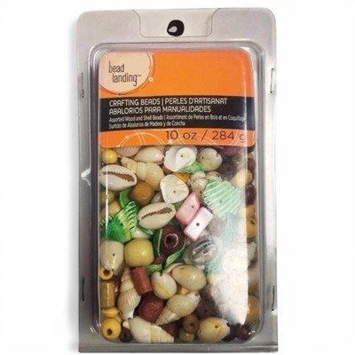 Bead Landing Wood Shell Craft Beads 10 oz Assorted Jewelry Making New