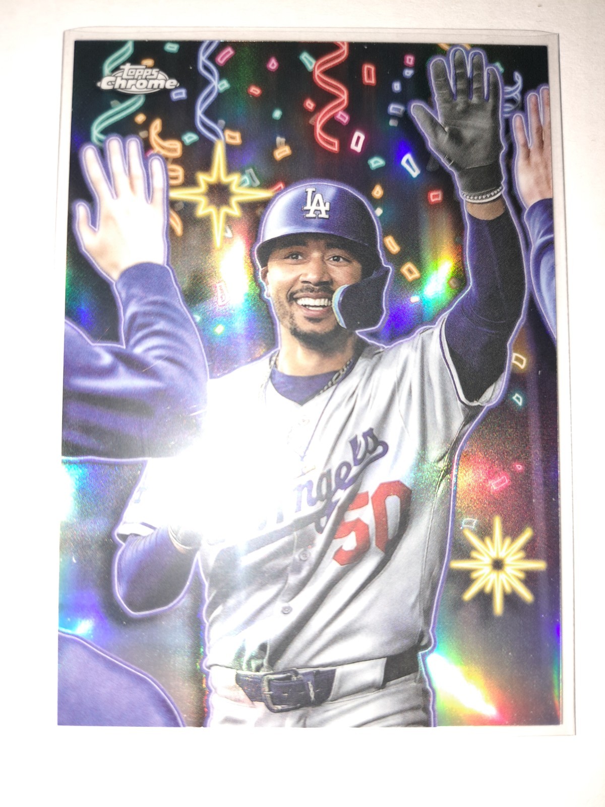 2025 Topps Chrome Update Mookie Betts Celebracion #CT-3 SP Los Angeles Dodgers 