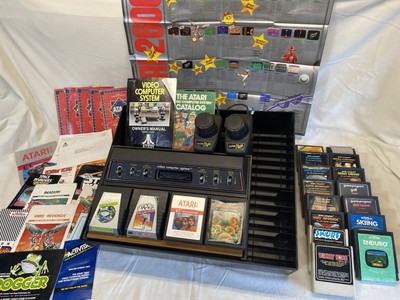   Atari 2600 Console w/ 19 Games + Adventure, Frogger, Yars Comic, Display Tray
