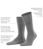 Herren Socken Falke Airport M 41-42 Wolle Baumwolle Blau Water 6550 1 Paar
