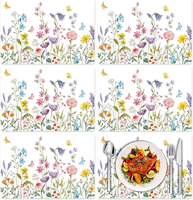 Blumen Schmetterling FrüHling Platzsets, Tischsets Abwaschbar 6Er Set, Blumen Gr