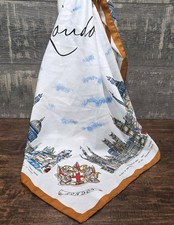 London England Souvenir Square Scarf Made in Italy