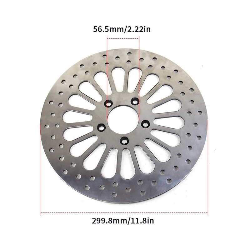 2 piezas rotores de freno delanteros de 11,8" para Harley Touring Electra Glide Road King 2008 UP Foto 3 de 4