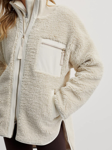 Women's Varley Marney Fleece Sherpa Jacket Cream S