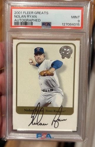 NOLAN RYAN 2001 FLEER GREATS OF THE GAME Signed Psa 9 Mint AUTO SP HOF Rare