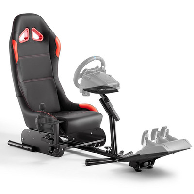 Racing Simulator Cockpit Racing Wheel Stand with Seat Gaming Chair Sim