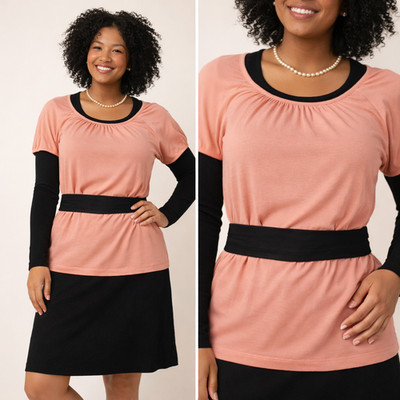 Noa Noa Basic Shirt T-Shirt Gr M 38 Apricot Pink Orange Cotton