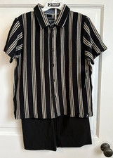 NWT Kenneth Cole Boy's 2-Piece Short Set Preppy Classic Resort Wear Stripes 7