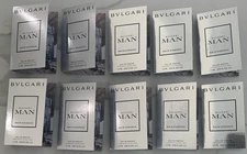 10 x Bvlgari Man Rain Essence Eau De Parfum sample spray lot set 0.05oz 1.5ml ea