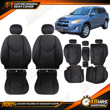 Fits Toyota Rav4 2006 - 2012 Front Rear Full Set Leather Seat Covers Black
