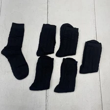 Merino Wool Thermal Socks Womens Black 6 Pairs Cold Weather Crew Knit Boot