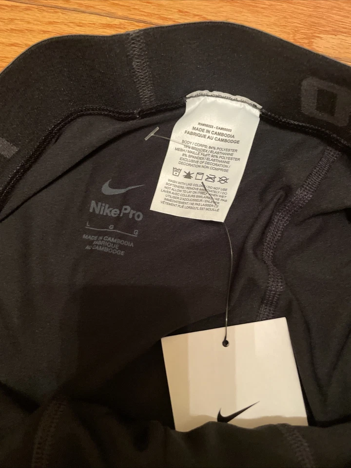 $75 Large Nike Pro NBA Player Issued 3/4 Compression Tights DN1547-010 - Image 3 of 4