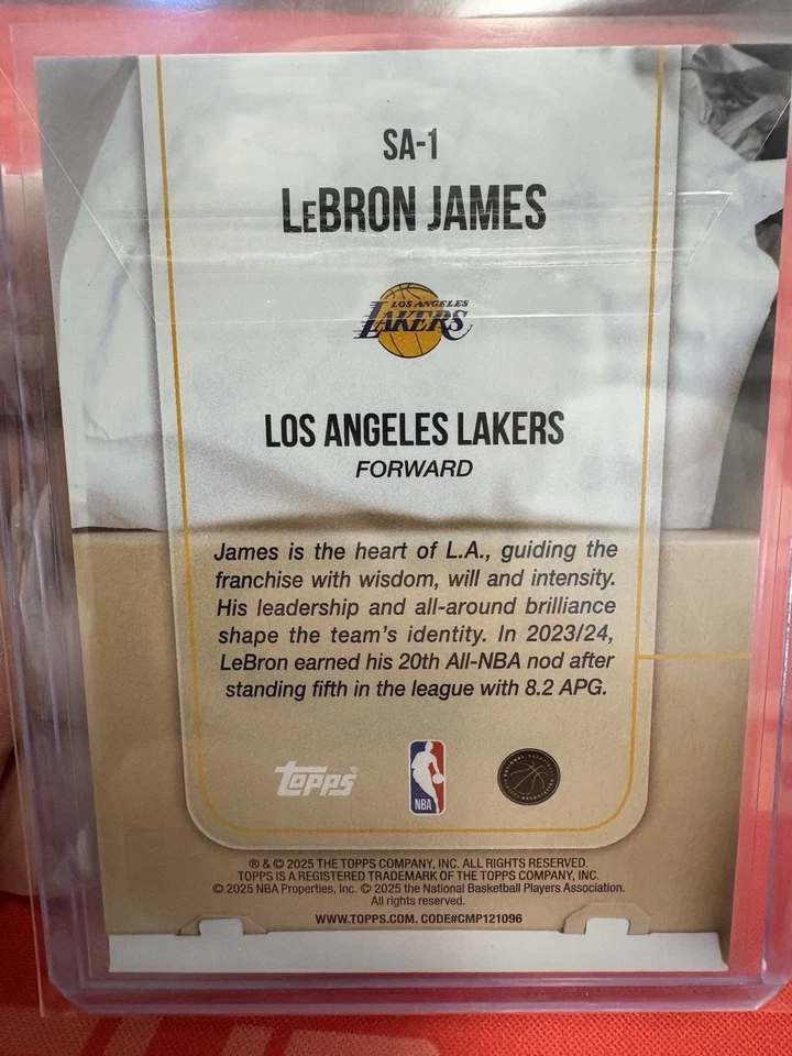 2025-26 Topps Basketball Sole Ambition Lebron James 1:15375 SSP LA Lakers! Rare! - Image 2 of 2