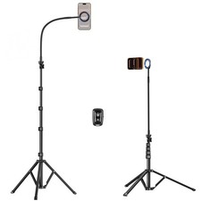 Magnetic iPhone Tripod Stand with Flexible Gooseneck, Magsafe Phone Stand for...