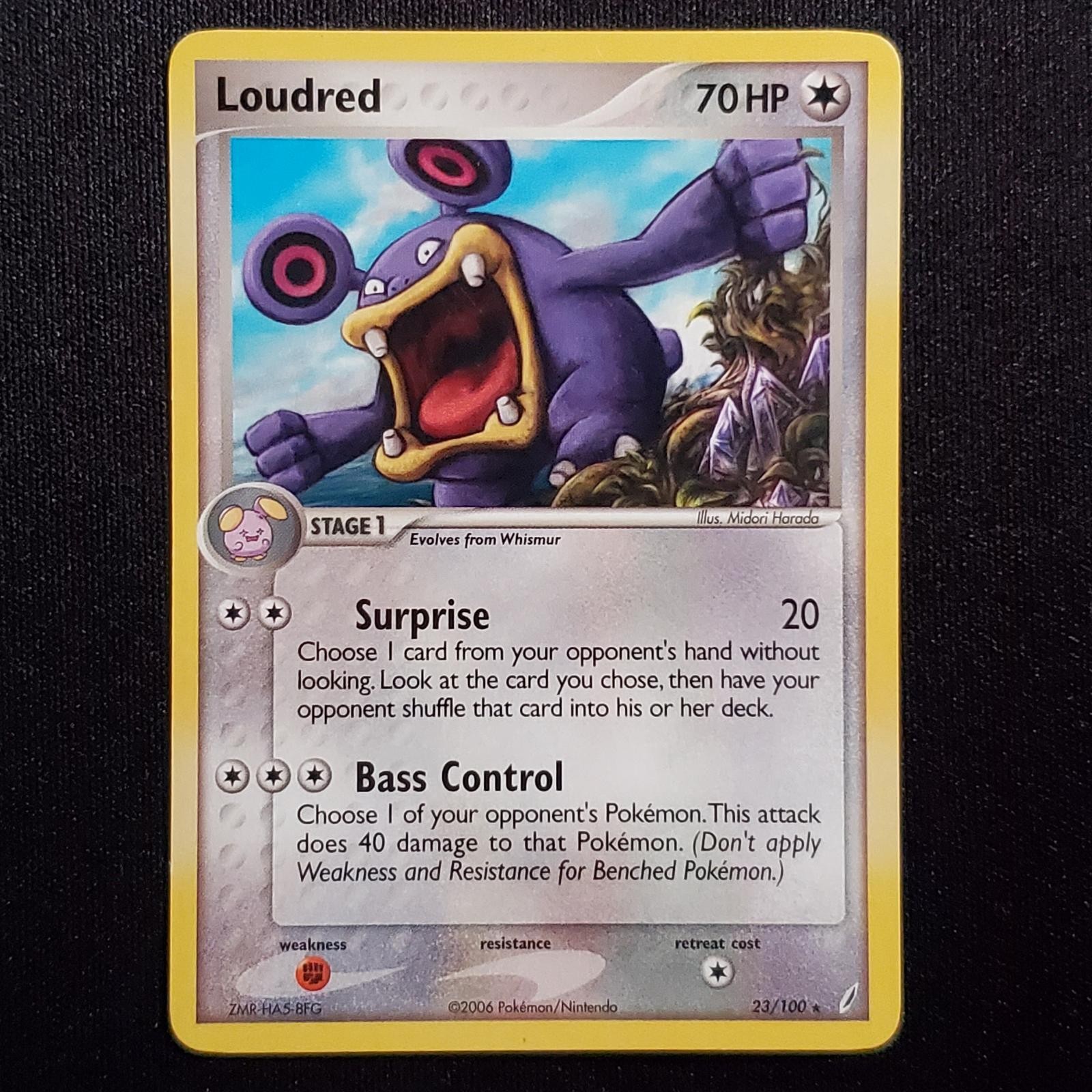 Loudred 23/100 Rare Crystal Guardians Pokemon Moderately Played