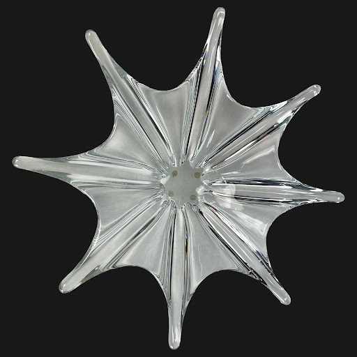 Baccarat 14" Crystal Starfish Bowl – Signed French Art Glass Centerpiece – Moder