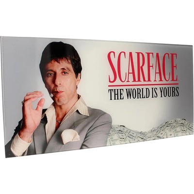 SD Toys - Scarface Glasposter ''The World is yours'' grauer Hintergrund
