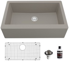 Karran USA QA-740-PK1 Quartz QA 34" Farmhouse Single Basin Quartz - Concrete
