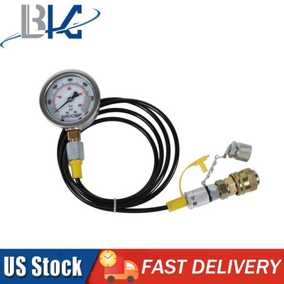 #ad #ad 40MPa Hydraulic Pressure Gauge Kit with Hose Adapter G1 8 Quick Connect $33.24