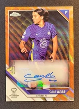 2021-22 Topps Chrome UEFA Women's Champions League - Sam Kerr AUTO /25 orange