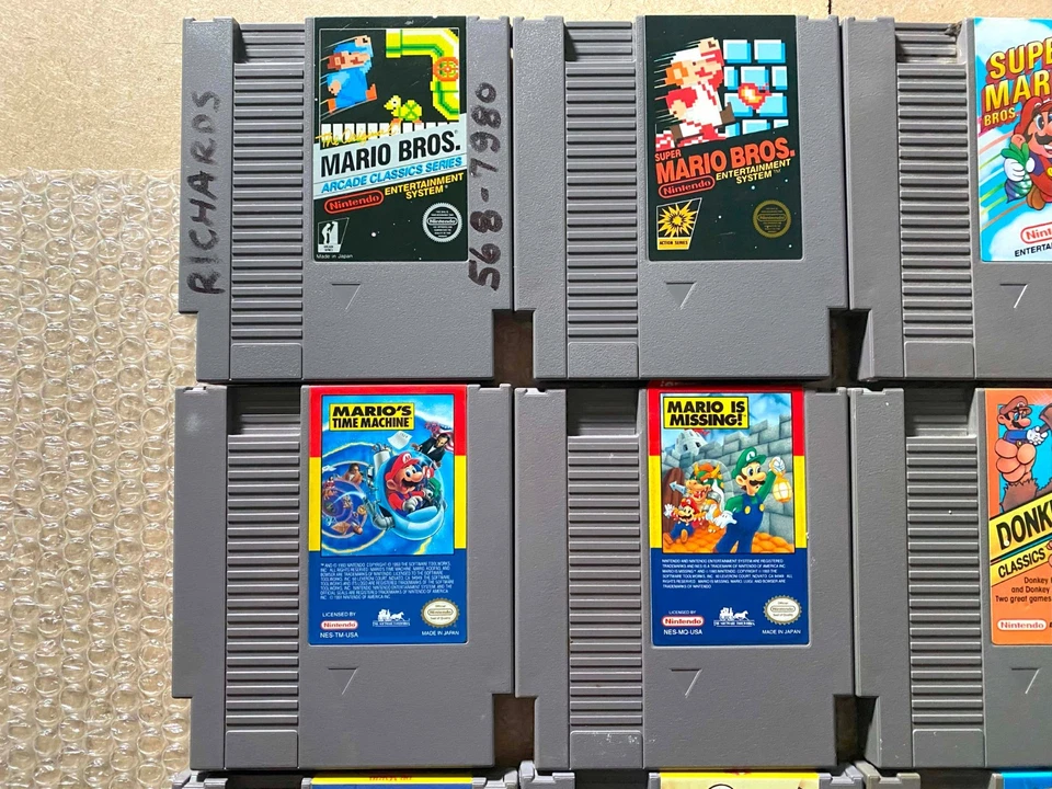 LOTE DE 12 Juegos Mario NES (Bros 1 2 3 Arcade Time Missing Wario) - SOLO CARROS Foto 2 de 4