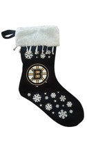 Boston Bruins Snowflake Christmas Holiday Stocking NWT
