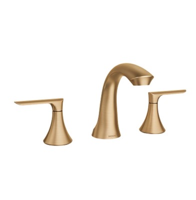 MOEN Findlay Bronzed gold (bzg) two-handle high arc bathroom faucet 84517BZG