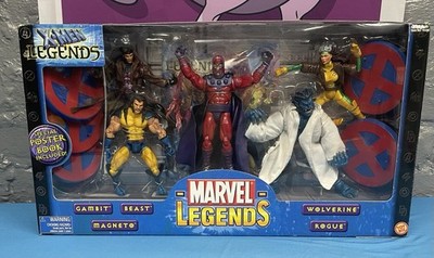 Marvel Legends X-Men Legends Magneto Wolverine Gambit Rogue Beast 2003 Toybiz