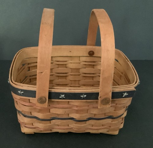 Longaberger 2002 Bee Basket Drawstring Old Glory Fabric Liner/Plastic Protector - Picture 7 of 12