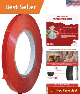 T.R.U. UPVC-24BS Red Poly Bag Sealing Tape: 3/8 in. x 180 yds. Pack of 1