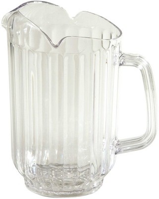 Winco Polycarbonate Water Pitcher with 3 Spouts, 60-Ounce, Clear