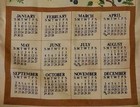 1989 LINEN WALL HANGING CALENDAR BIRDS  — photo 3