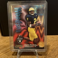 SkyBox Thunder 1998 Charles Woodson Rookie #250 Wolverines Raiders Football Card. rookie card picture