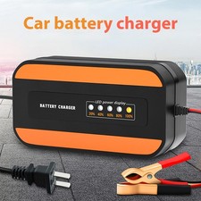 12V Smart Car Motorcycle Lead Acid Battery Charger LCD AC100V-240V Charger - EU