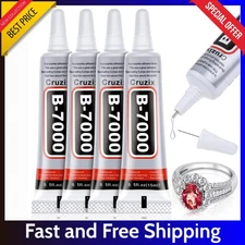B-7000 Glue Clear 4 Pack – 15ml Jewelry Rhinestone Fabric Phone Repair Adhesive.