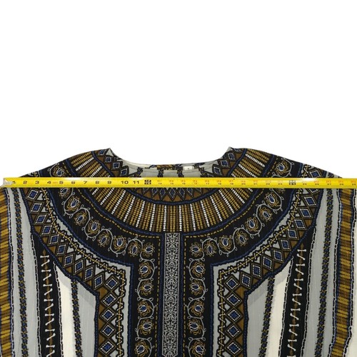Bob Mackie Wearable Art Kaftan Top Damen M 90s Multicolor Poncho Print Transparent - Bild 4 von 17