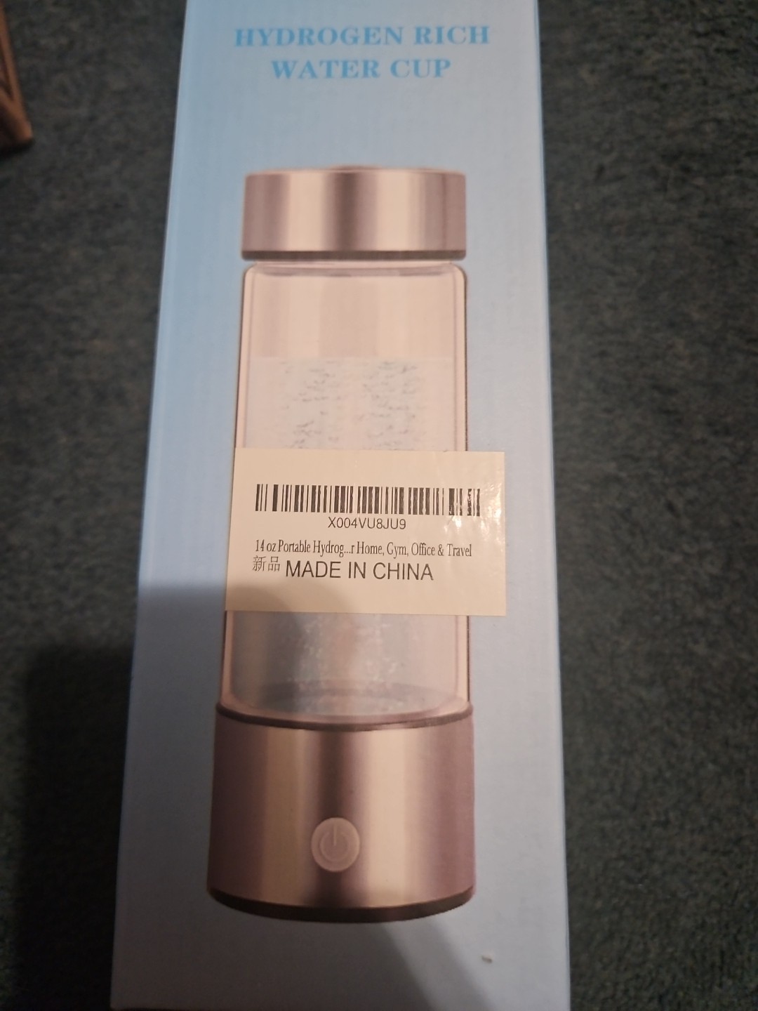 Aqua Vital Hydrogen Water Bottle Generator 16oz SPE-PEM USB-C Portable, NIB