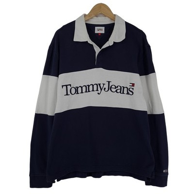 Tommy Hilfiger Herren Sweatshirt Blau Baumwolle Entspannte Passform Hy4 Größe XL