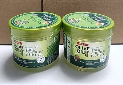 LOT OF 2 ORS Olive Oil Edge Control Extra Hold Hair Gel, Sweet Almond 4oz Each