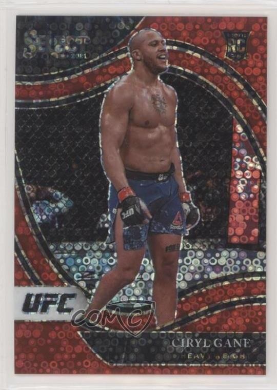 2021 Panini Select UFC Octagonside Red Disco Prizm 199/199 Ciryl Gane #300 0a4f
