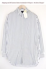SCOTCH  SODA Ams Couture Men Shirt M Long White Striped Pure Cotton Classic I
