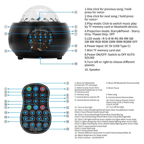 Galaxy Projector, Star Projector for Bedroom, Planet Night Lights Projector w... - Picture 6 of 7