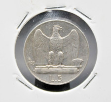 Moneta 1929 Italia Regno 5 Lire Aquilotto Ag. 835 (C.00)