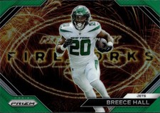 2023 Panini Prizm #F-19 Breece Hall Fireworks Prizms Green
